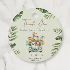 Wild One Safari Animals Boy Baby Shower Geschenkanhänger