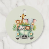 Wild One Safari Animals Boy Baby Shower Geschenkanhänger (Rückseite)