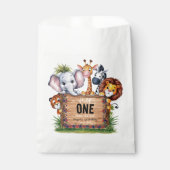 Wild One Safari Animals Boy Baby Shower Geschenktütchen (Vorderseite)