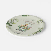 Wild One Safari Animals Boy Baby Shower Pappteller (Schrägansicht)