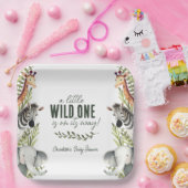 Wild One Safari Animals Boy Baby Shower Pappteller (Party)