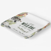 Wild One Safari Animals Boy Baby Shower Pappteller (Gewinkelt)