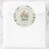 Wild One Safari Animals Boy Baby Shower Runder Aufkleber (Tasche)