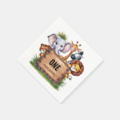 Wild One Safari Animals Boy Baby Shower Serviette (Ecke)