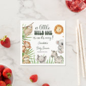 Wild One Safari Animals Boy Baby Shower Serviette (Beispiel)