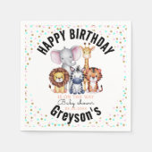 Wild One Safari Animals Boy Baby Shower Serviette (Vorderseite)