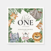 Wild One Safari Animals Boy Baby Shower Serviette (Vorderseite)
