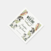 Wild One Safari Animals Boy Baby Shower Serviette (Ecke)