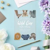 Wild One Safari Animals Boy Birthday Party Acryleinladungen (In Situ (Hochzeit))