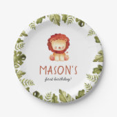 Wild One Safari Animals Boy Birthday Party Pappteller (Vorderseite)