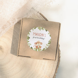 Wild One Safari Animals Boy Birthday Party Runder Aufkleber