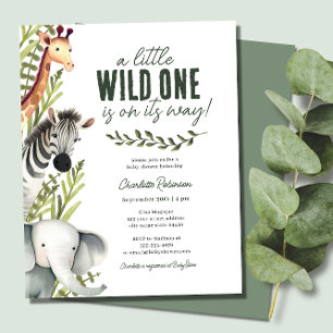 Wild One Safari Animals Budget Baby Shower laden e