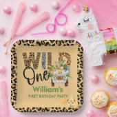 Wild One Safari Animals Erster Geburtstag Junge Pappteller (Party)