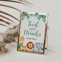 "Wild ONE Safari Animals Food and Drinks"-Zeichen