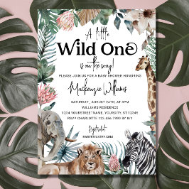 Wild One Safari Animals Gender Neutral Baby Shower Einladung