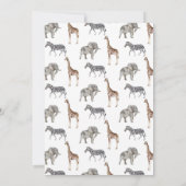 Wild One Safari Animals Gender Neutral Baby Shower Einladung (Rückseite)