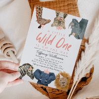 Wild One Safari Animals Girl Baby Shower