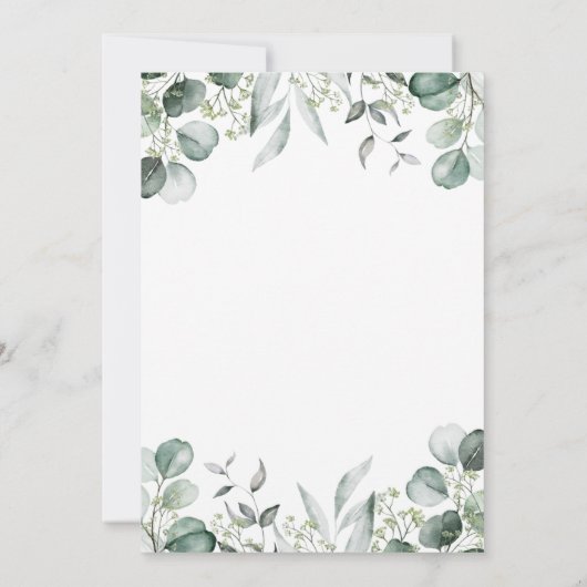 Wild One Safari Animals Greenery Baby Shower Einladung (Rückseite)