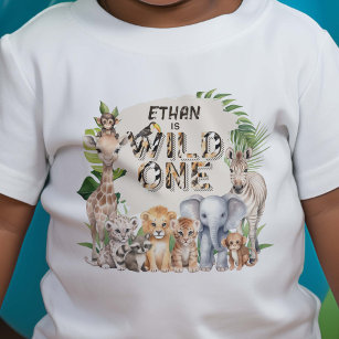 Wild one Safari Animals Junge 1. Geburtstag Baby T-shirt