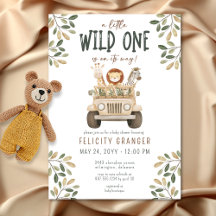 Wild One Safari Animals Neutral Baby Shower