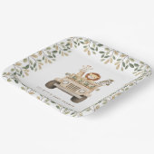 Wild One Safari Animals Neutral Baby Shower Pappteller (Gewinkelt)