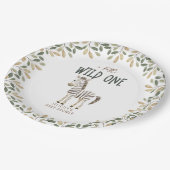 Wild One Safari Animals Neutral Baby Shower Pappteller (Schrägansicht)