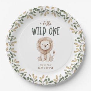 Wild One Safari Animals Neutral Baby Shower Pappteller
