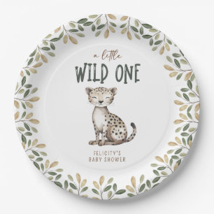Wild One Safari Animals Neutral Baby Shower Pappteller