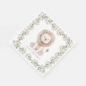 Wild One Safari Animals Neutral Baby Shower Serviette (Ecke)