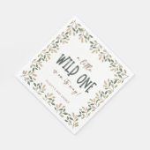 Wild One Safari Animals Neutral Baby Shower Serviette (Ecke)