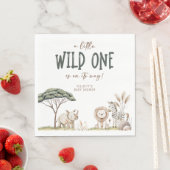 Wild One Safari Animals Neutral Baby Shower Serviette (Beispiel)