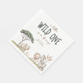 Wild One Safari Animals Neutral Baby Shower Serviette (Ecke)