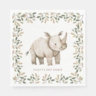 Wild One Safari Animals Neutral Baby Shower Serviette