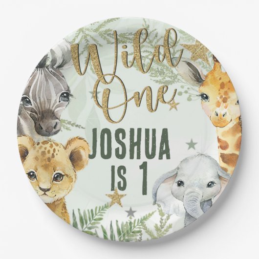 Wild One Safari Animals Paper Teller (Vorderseite)