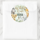 Wild One Safari Animals Round Stickers (Tasche)