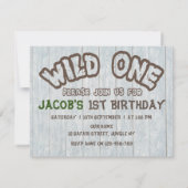 Wild One Safari Animals Safari Foto Boy Invitatio Einladung (Rückseite)