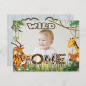 Wild One Safari Animals Safari Foto Boy Invitatio Einladung (Vorne/Hinten)