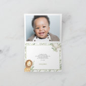 Wild One Safari Animals Theme Boy Birthday Folding Dankeskarte (Innenseite)