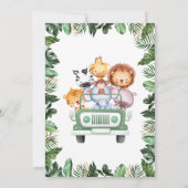 Wild One Safari Animals Tropical Boy Baby Shower Einladung (Rückseite)