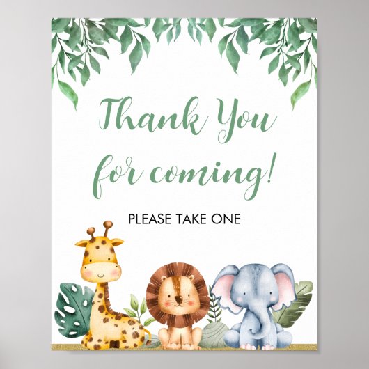 Wild ONE Safari Animals Vielen Dank für Ihr Intere Poster (Vorne)