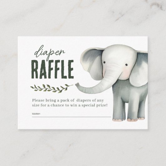 Wild One Safari Animals Windeln Raffle Baby Dusche Begleitkarte (Vorderseite)