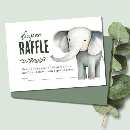 Wild One Safari Animals Windeln Raffle Baby Dusche Begleitkarte