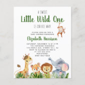 Wild One Safari Baby Boy Dusche Einladung (Vorderseite)