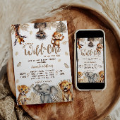 Wild One Safari Baby Dusche Einladung