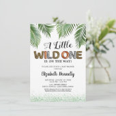 Wild One Safari Baby Dusche Einladung (Stehend Vorderseite)
