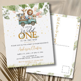 Wild One Safari Baby Dusche Postkarte