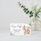 Wild One Safari Baby Duwer Windelwanne Begleitkarte (Stehend Vorderseite)