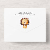 Wild One Safari Baby Shower Boy All In One Einladung (Rückseite)