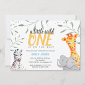 Wild One Safari Baby Shower Boy Einladung (Vorderseite)
