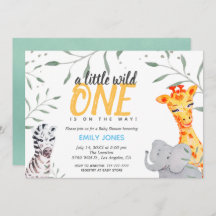 Wild One Safari Baby Shower Boy Einladung